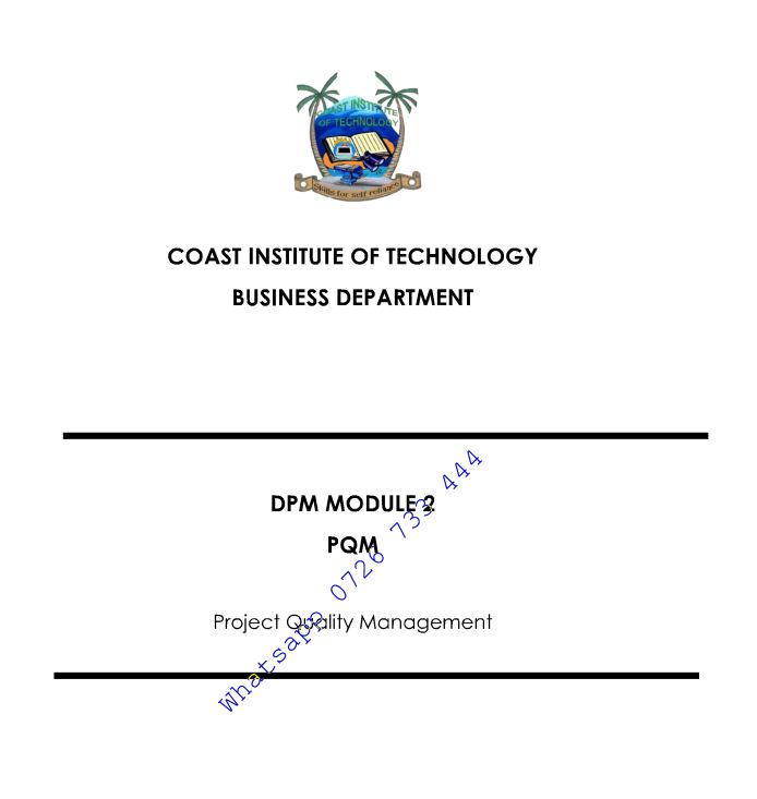 Project Quality Management KNEC notes